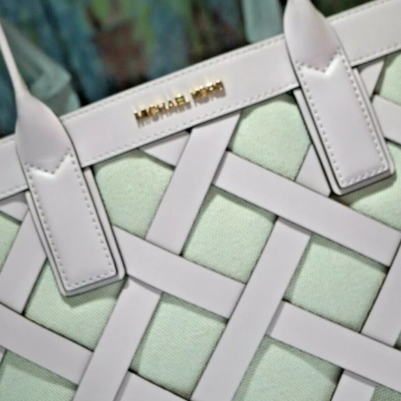 MICHAEL KORS SIENNA Large Tote Shoulder BAG In POWDER BLUSH Leather Canvas - Picture 3 of 16